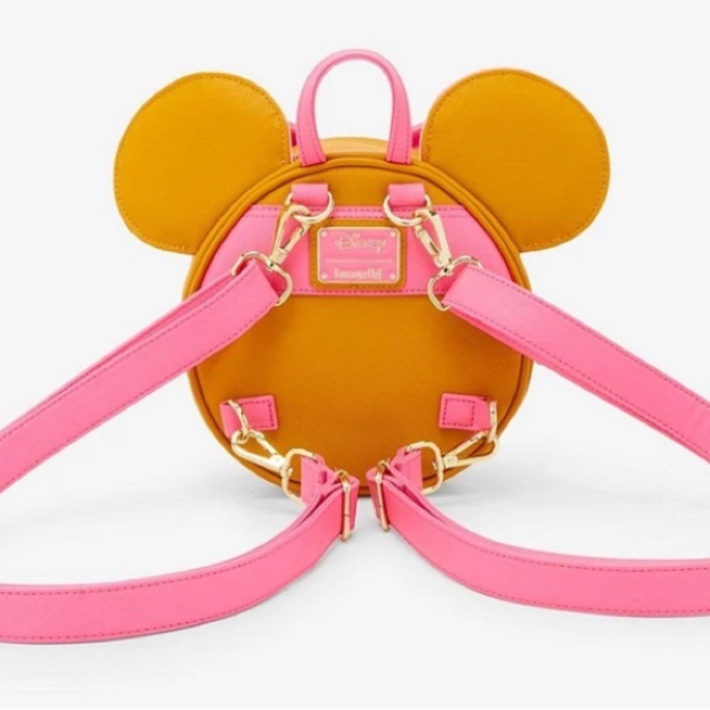 Loungefly Disney Minnie Mouse Concha Ears Convertible Mini Backpack NWT - Picture 3 of 4